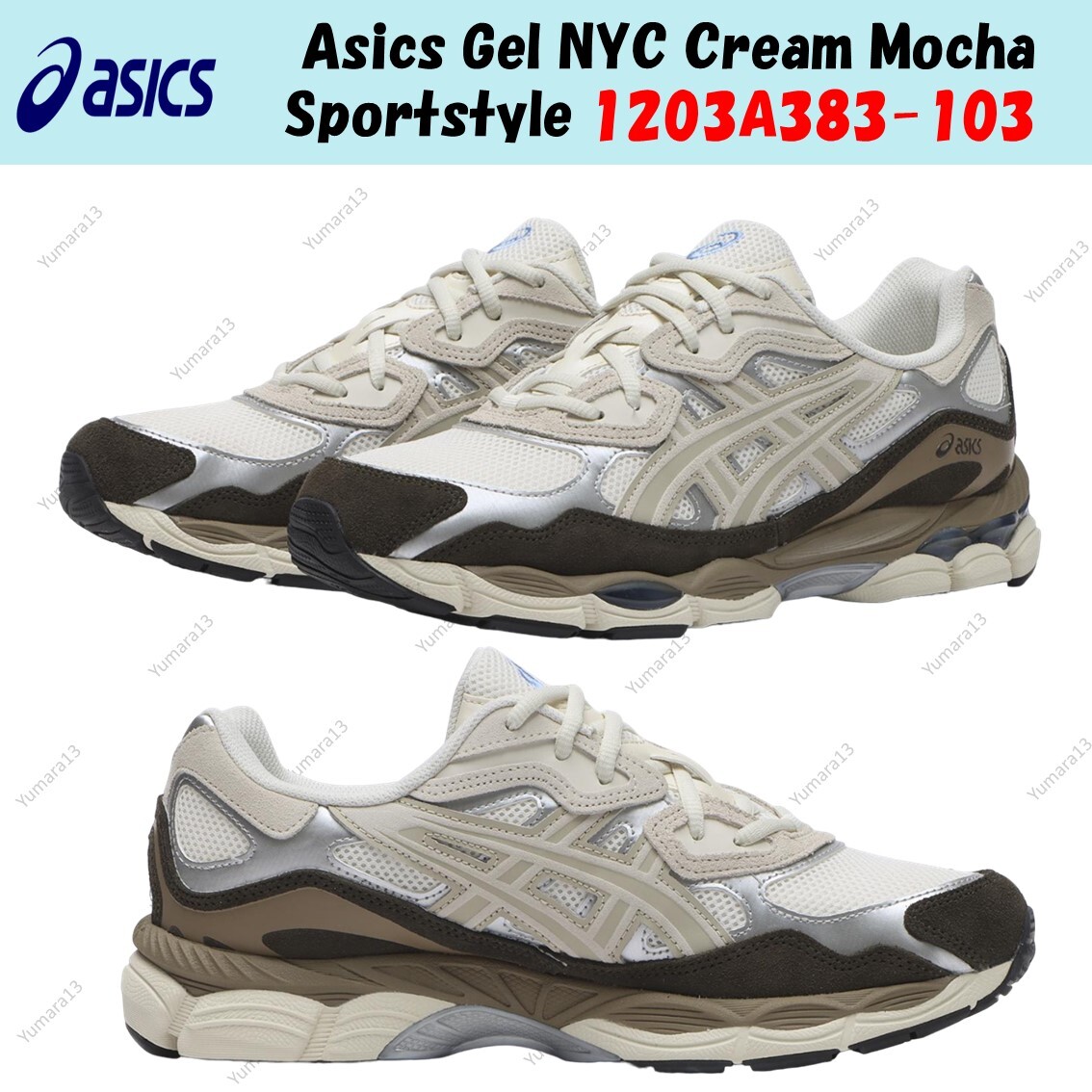 Asics Gel NYC Cream Mocha Sportstyle 1203A383-103 Men’s Size