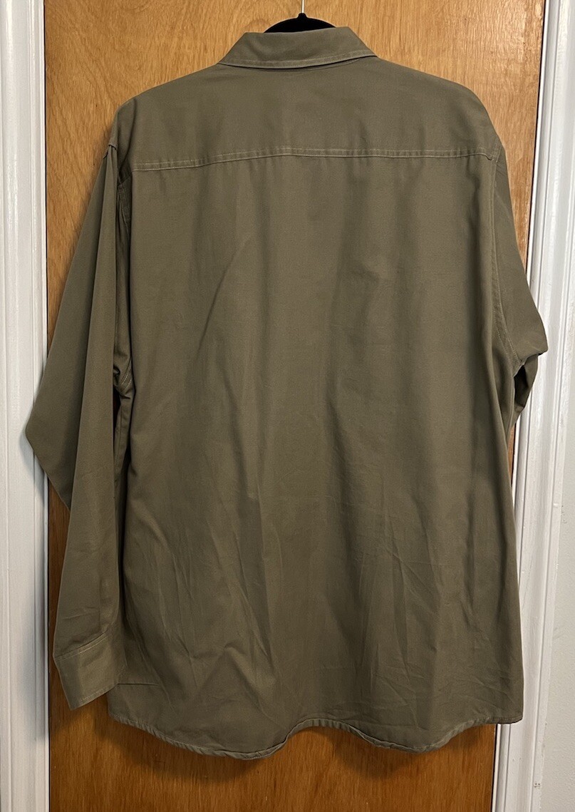 Made In Africa Kings Pool Safari Shirt Mens Large Button Up 100% Cotton Khaki