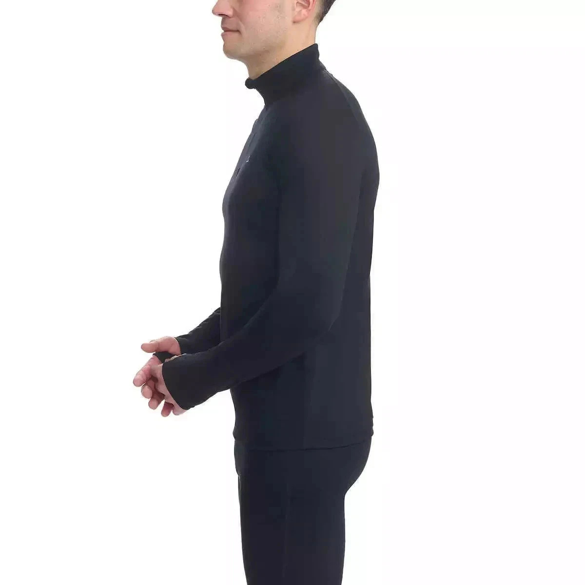 Paradox Men’s 1/4 Zip Merino Blend Performance Base Layer Top, Black
