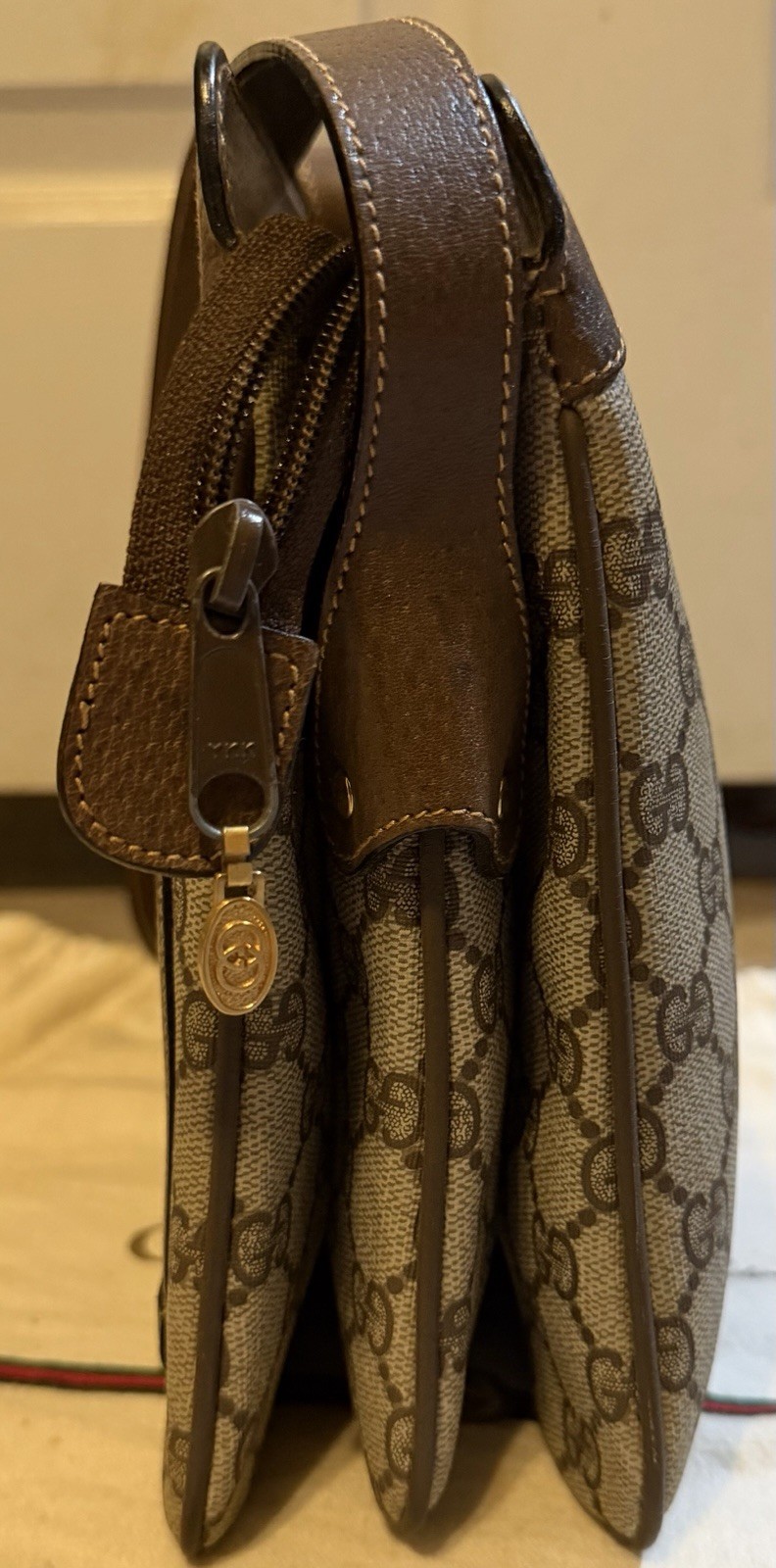 AUTH Vintage Gucci GG Sherry Line Ophidia Shoulder Bag -Green & Red-904.02.013