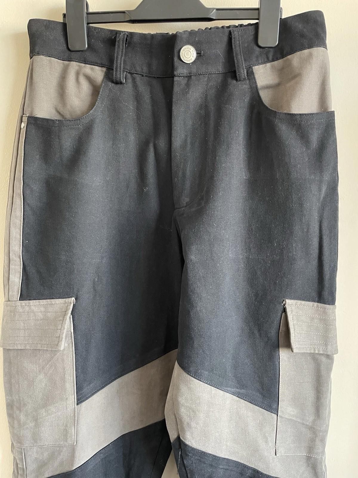 The Couture Club Panelled Cargo Pants Trousers – Black/Grey S