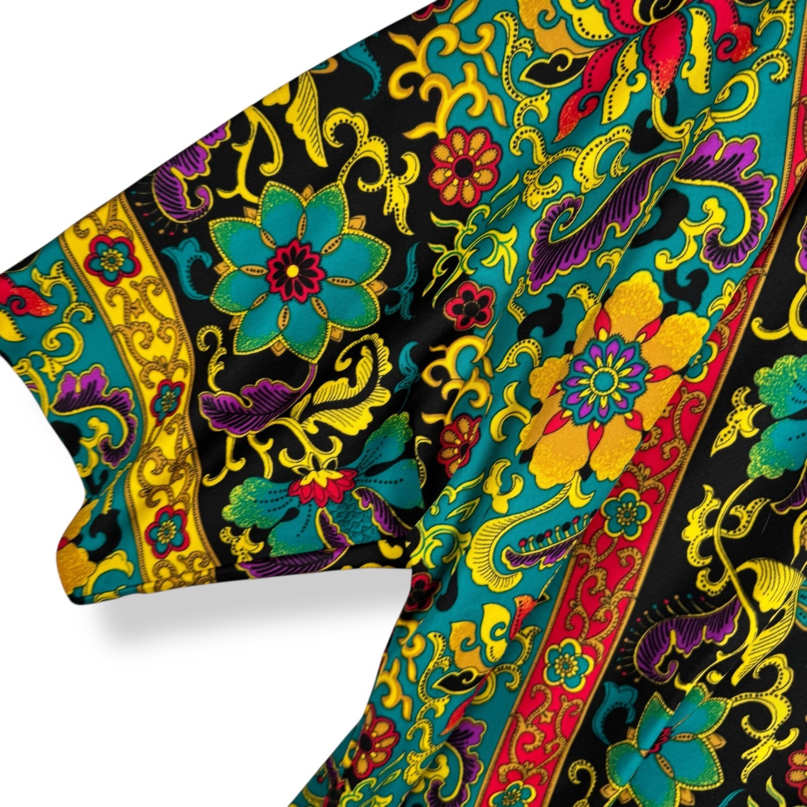 Top Notch Tunic Top Womens Size 26W Vintage 90s Floral Paisley Kimono Bright