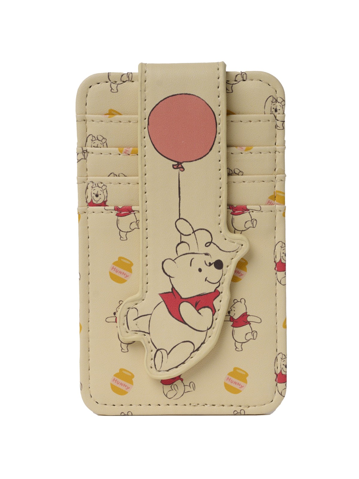 Womens Disney Winnie the Pooh Card Holder Wallet Button Snap Closure