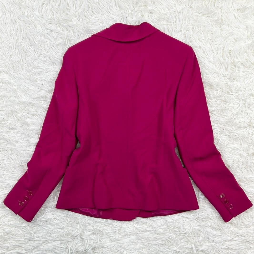 Max Mara Ruffle Collar Tailored Jacket, Women’s, Wool, Magenta, Size L