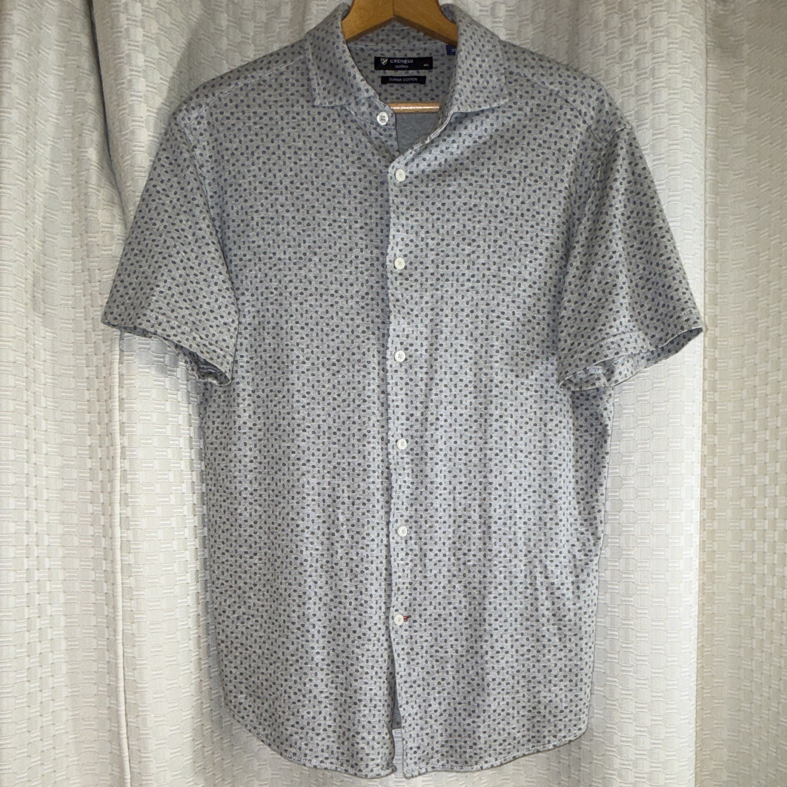 Cremieux Classics Men’s L Gray/Blue 100% Supima Cotton Button-Up Shirt