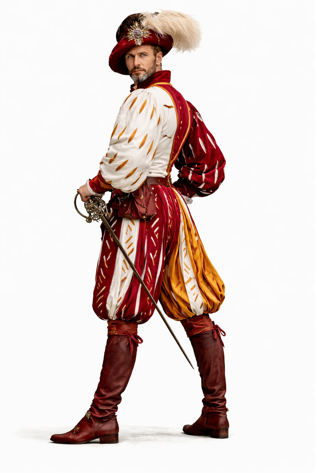 Renaissance German Landsknecht Outfit For Men-Medieval Festival Costume