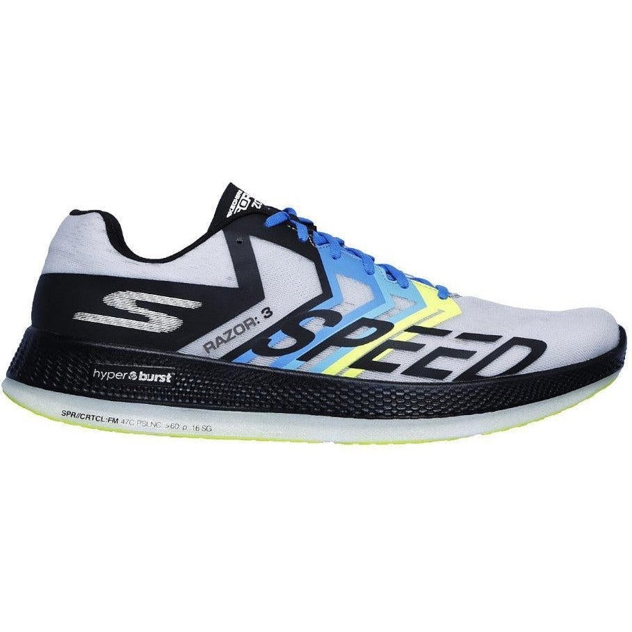Women’s Skechers Go Run Razor 3 Hyper, Black/Green, 5 D Wide US