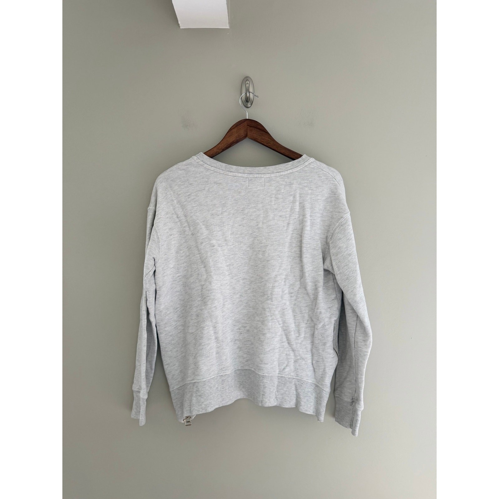 SUNDRY Lightning Bolt Double Zip Oversized Sweatshirt in Light Grey Size Small/1