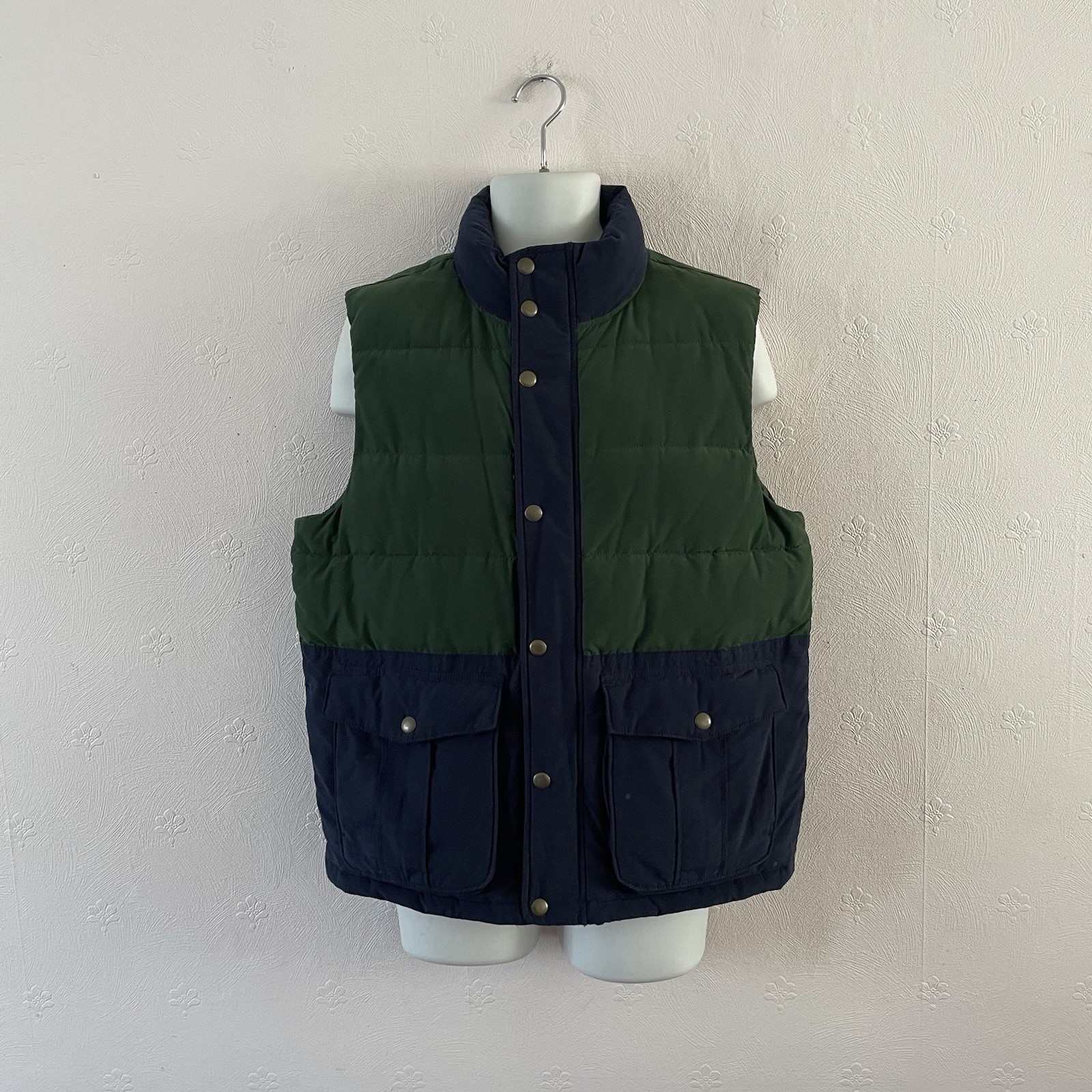 GAP PUFFER GILET – M – GREEN/NAVY BLUE – BODYWARMER VEST