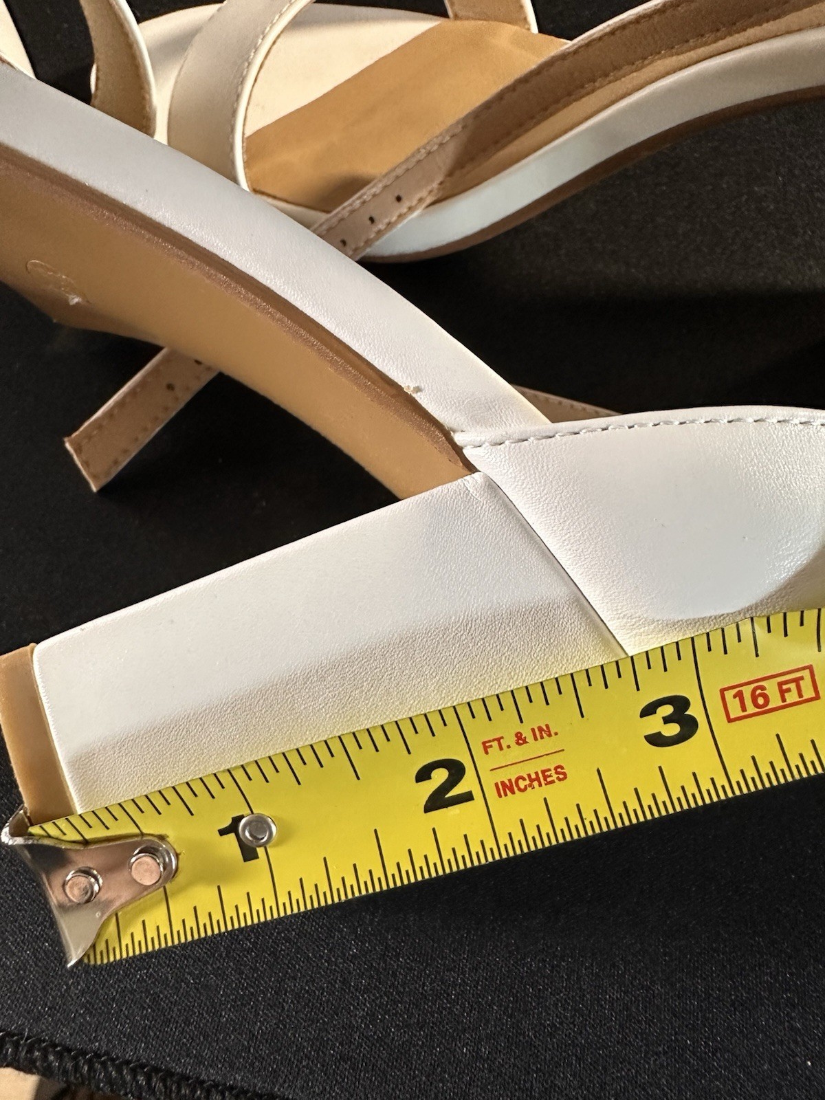 Burudani Women’s White Ankle Strap Chunky Block Heel Open Toe Shoes