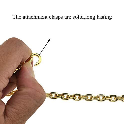 HAHIYO Mini Pochette Purse Chain Strap Thin Wide YellowGold 7.9 Inches Length