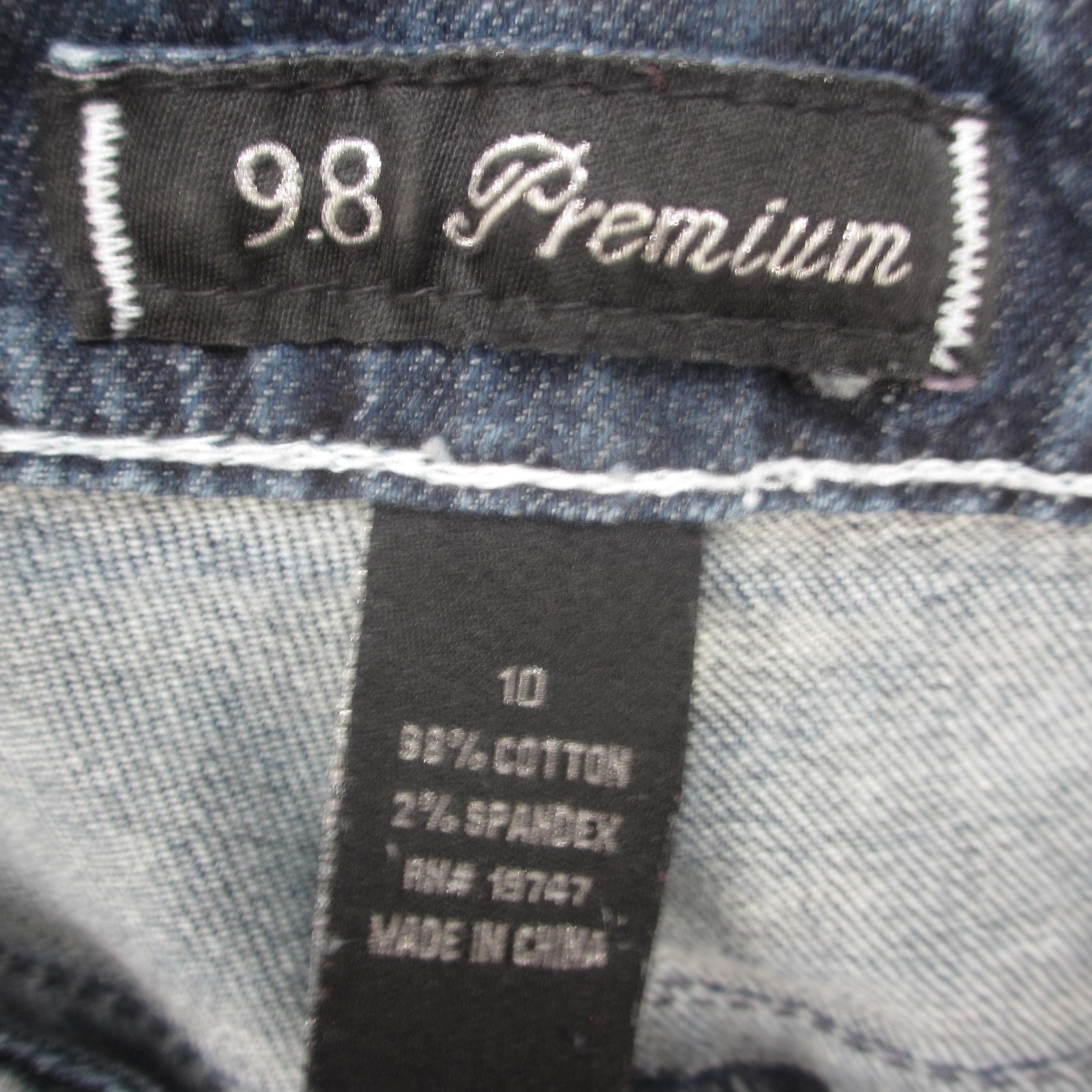 9.8 Premium Jeans Womens 10 Bootcut Contrast Stitch Stretch Embellished Pockets