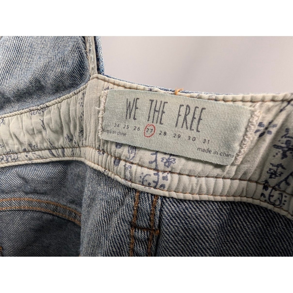 Free People We the Free Denim Overalls light blue distressed Women’s sz 27