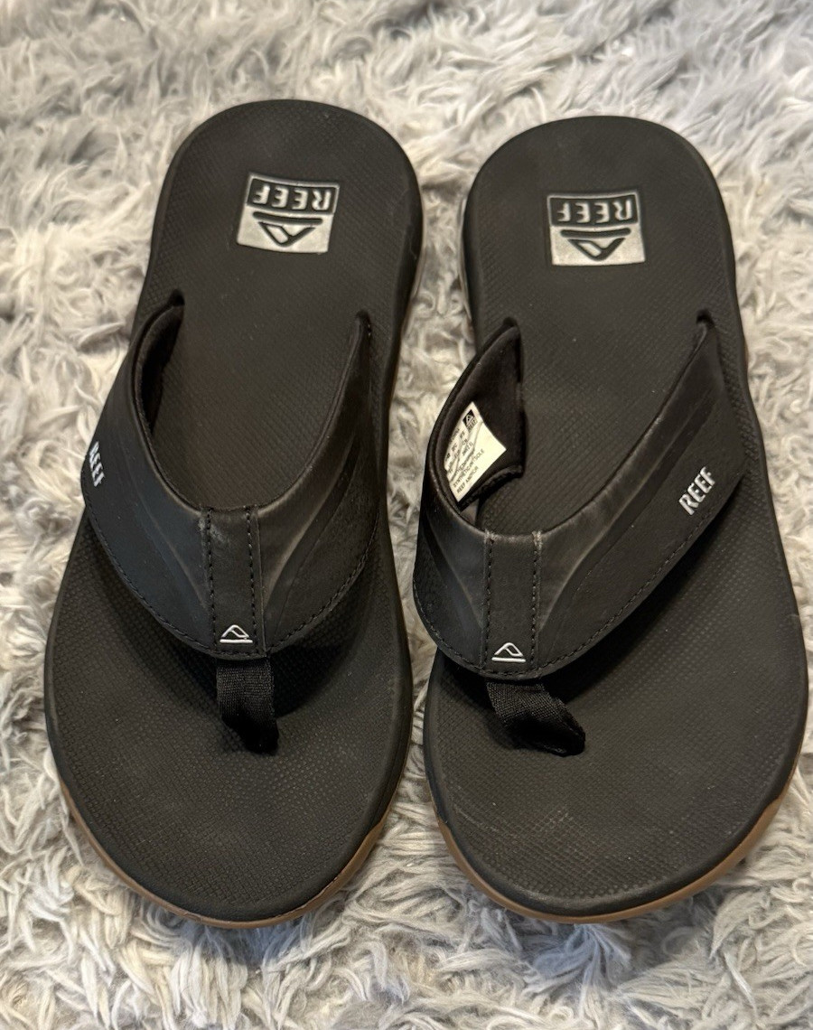 Reef Anchor Men’s Black Flip Flop Sandals Slip On US 11 EU 44