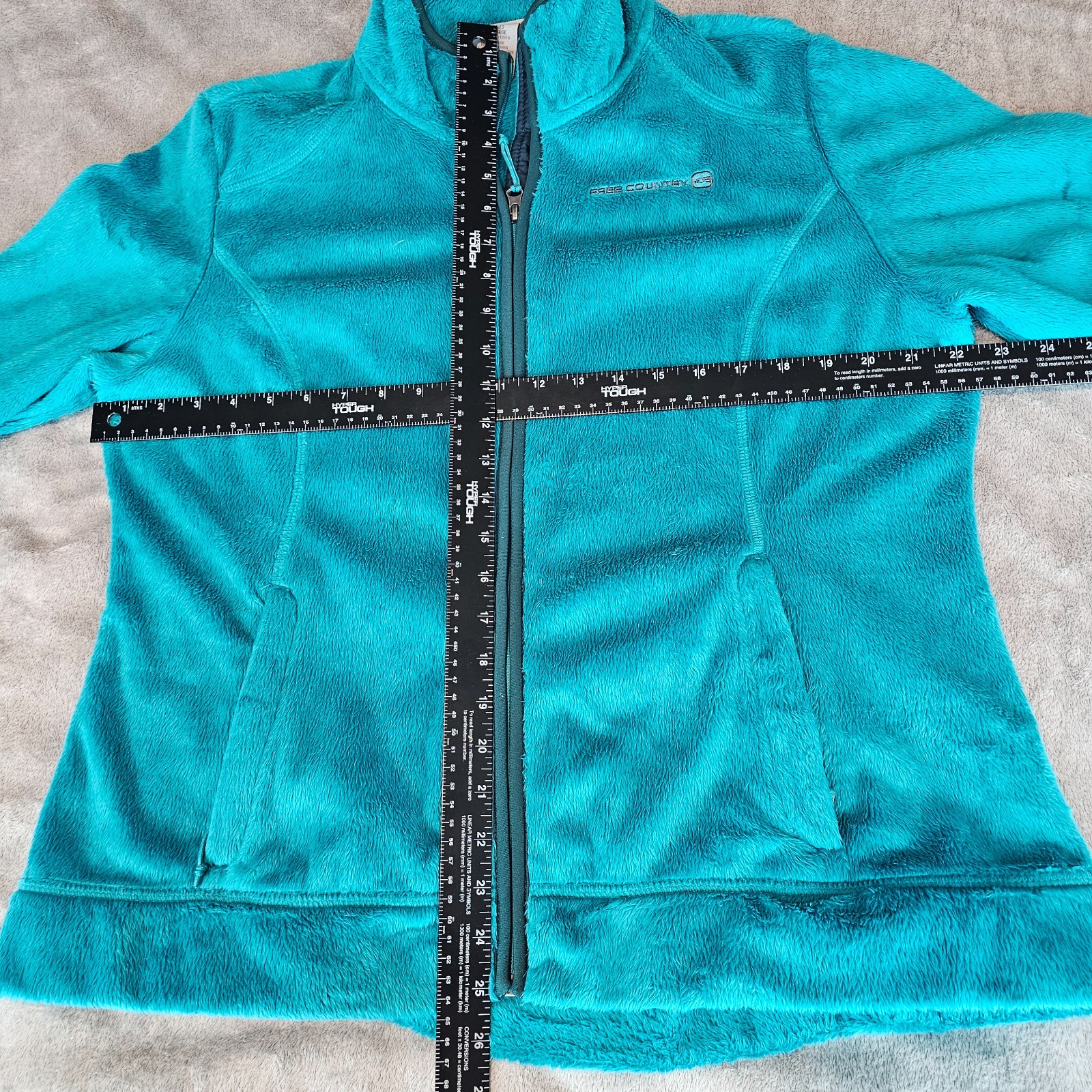 Free Country Womens Teal Full Zip Long Sleeve Fleece Jacket Size XL