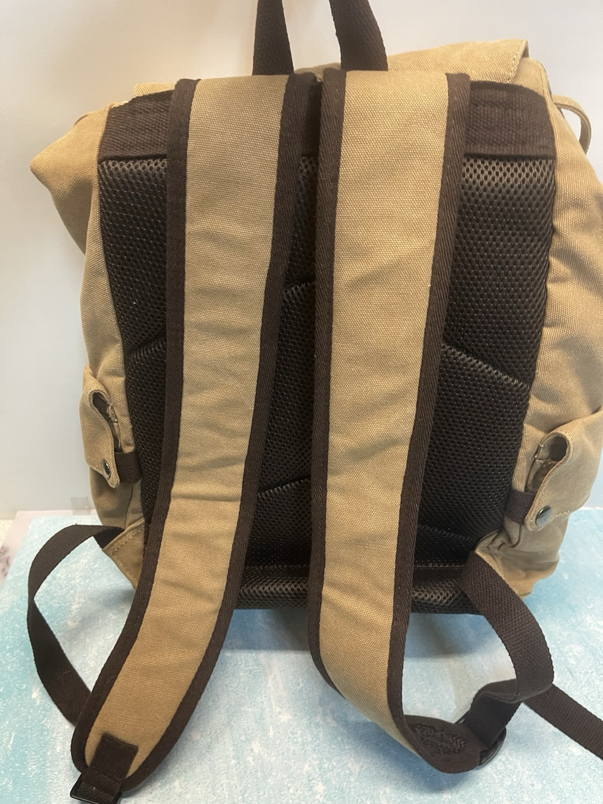 MO&Y Vintage Canvas Backpack Fits 16 Inch Laptop Backpack Daypack Khaki