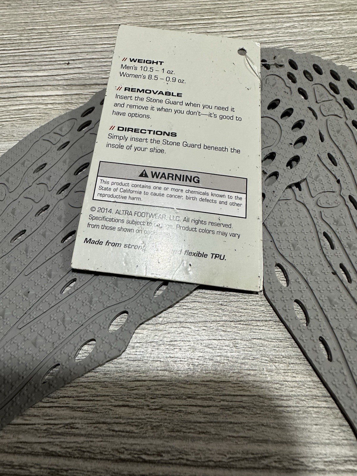 Altra Removable Stone Guard Insoles Women’s 8.5 Men’s 10.5 New