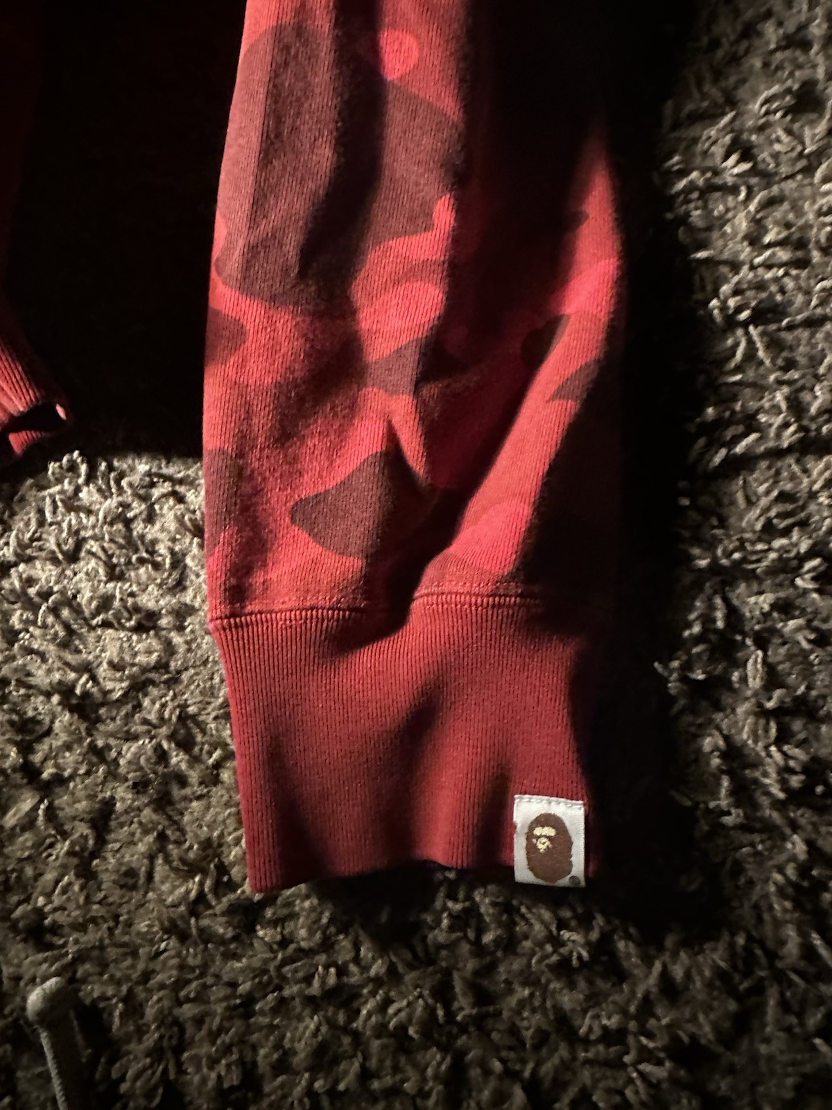 A Bathing Ape BAPE Red Camo Full Zip Hoodie Tigger Embroidered Logo M