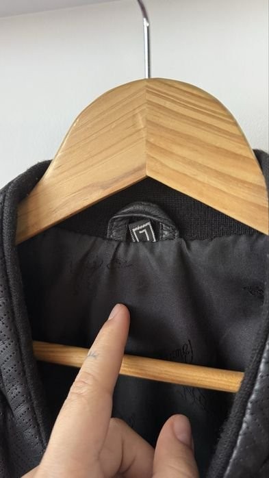 Men Brioni Jacket Black Leather 40