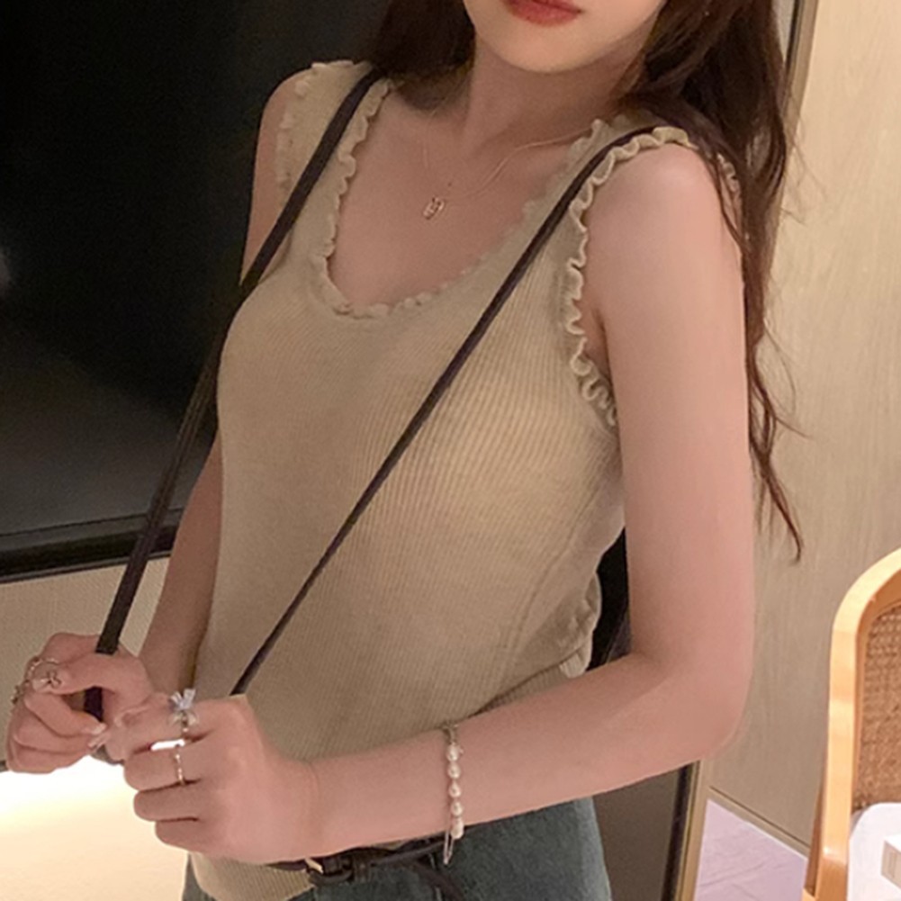 Women’s Regular Length Knitted Vest with Seamless Camisole Ideal for Daily Use