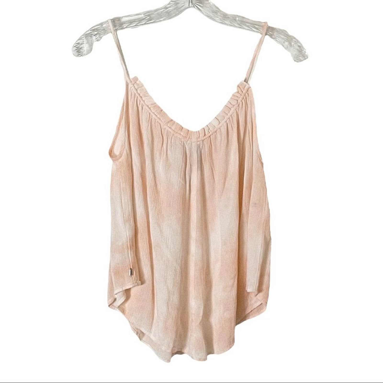 Sisstr Revolution Surf & Swim Peach Tie Dye Flowy Textured Tank Top Size M