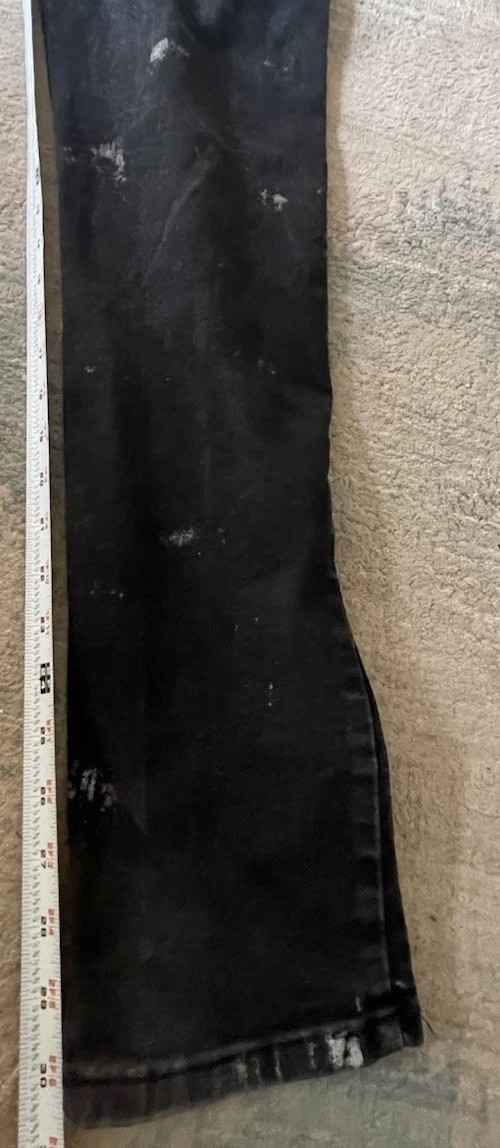 Black Distressed Skinny Jeans Men’s 34 Paint Splatter Streetwear Grunge Punk