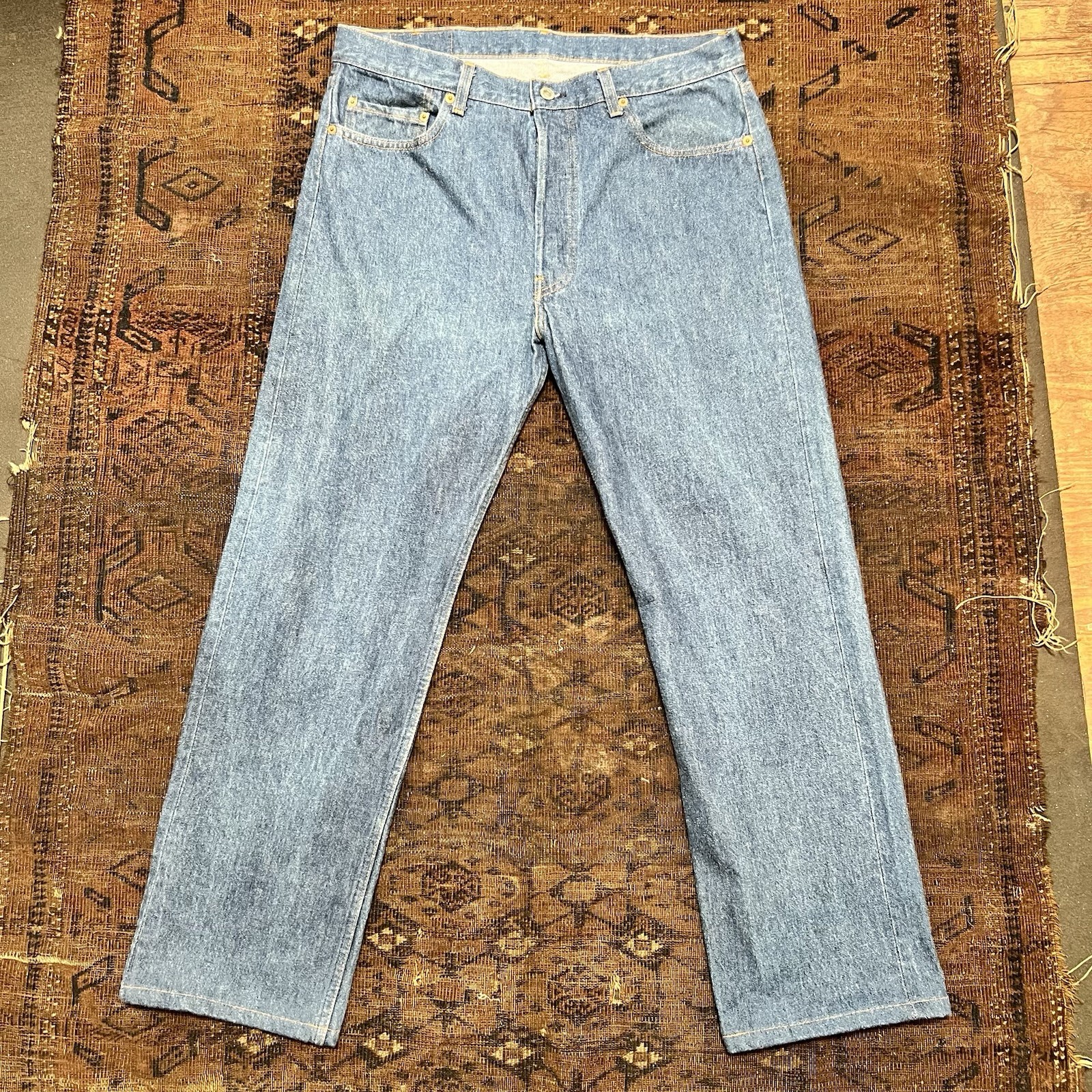 Vintage 1993 Levi’s 501 01 13 Made in USA Fuzzy One Wash Denim Jeans W36 L32