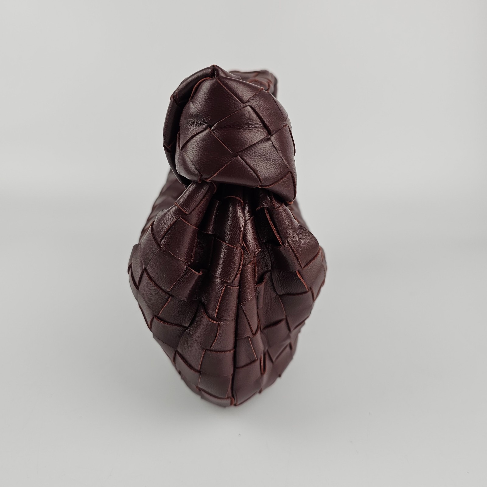 BOTTEGA VENETA Mini Jodie $2800 Madder Brown Leather Top Handle Bag New