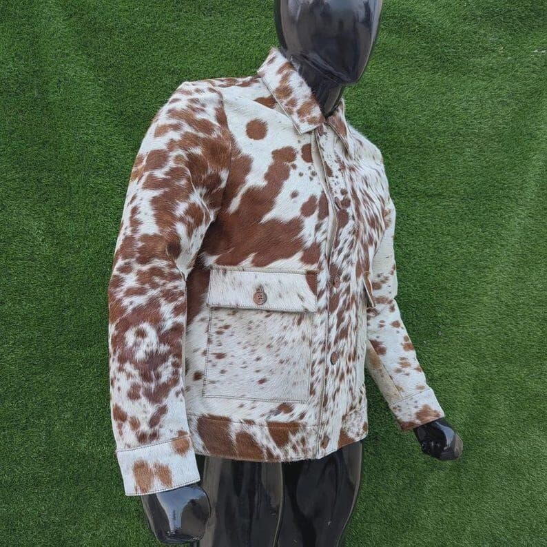 Handmade Genuine Cowhide Fur Leather Jacket – Natural Hair-On Cow Skin