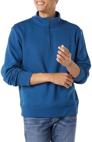 Men’s Quarter-Zip Fleece Pullover Long Sleeve Comfortable Casual Sweatshirt