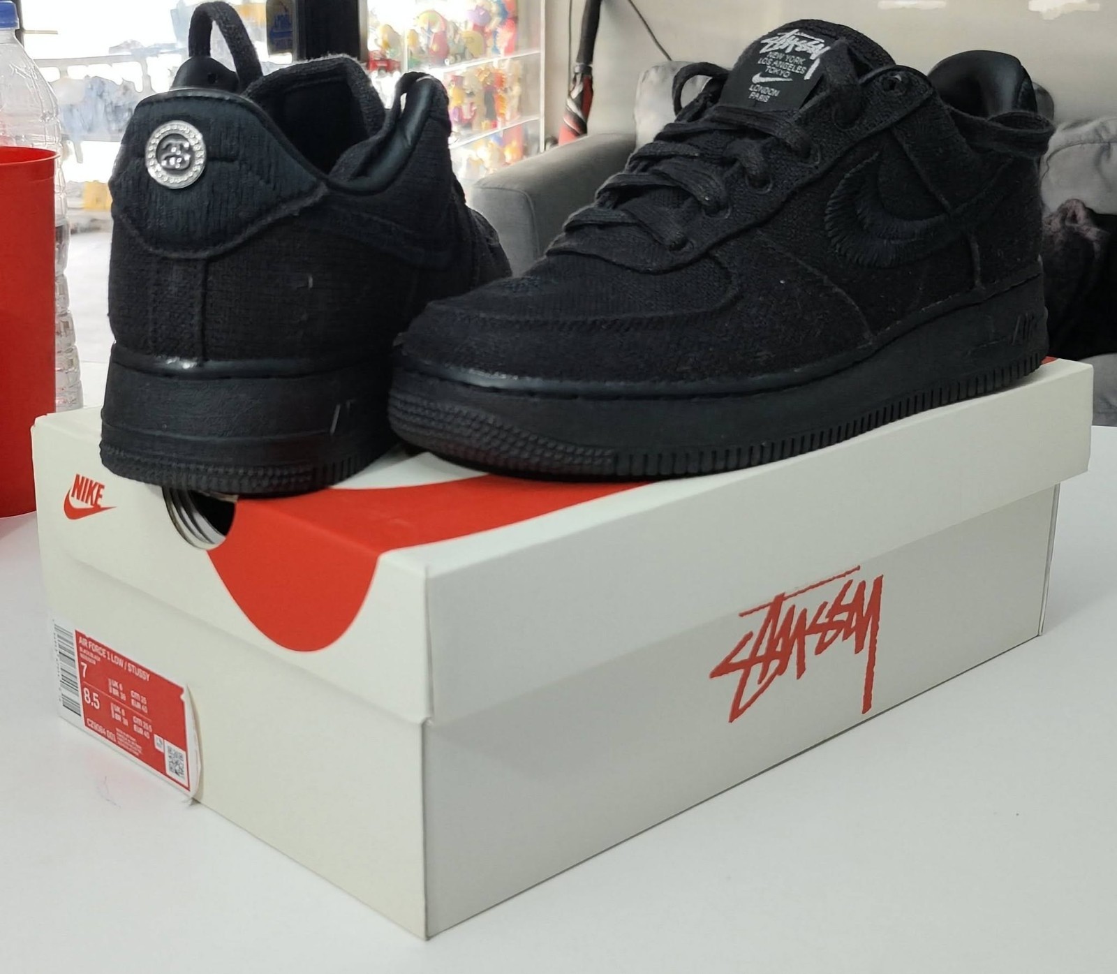 Size 7 – Nike Air Force 1 Low Stussy Black