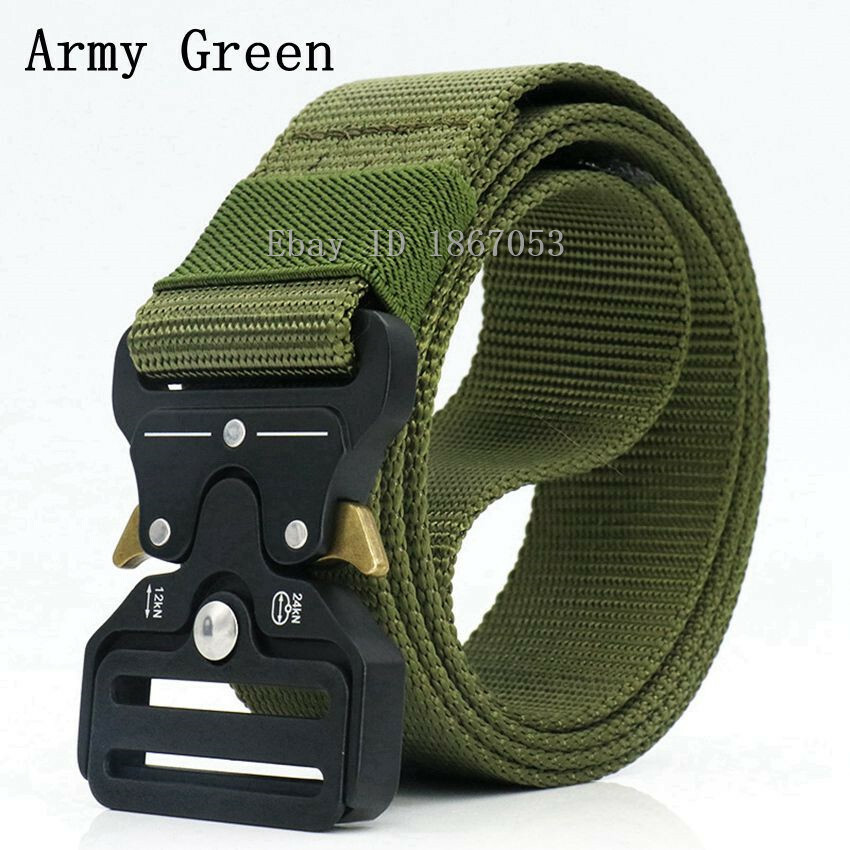 125cm Quick Release Men Tactical Buckle Belt Military Nylon Belt Training Strap
