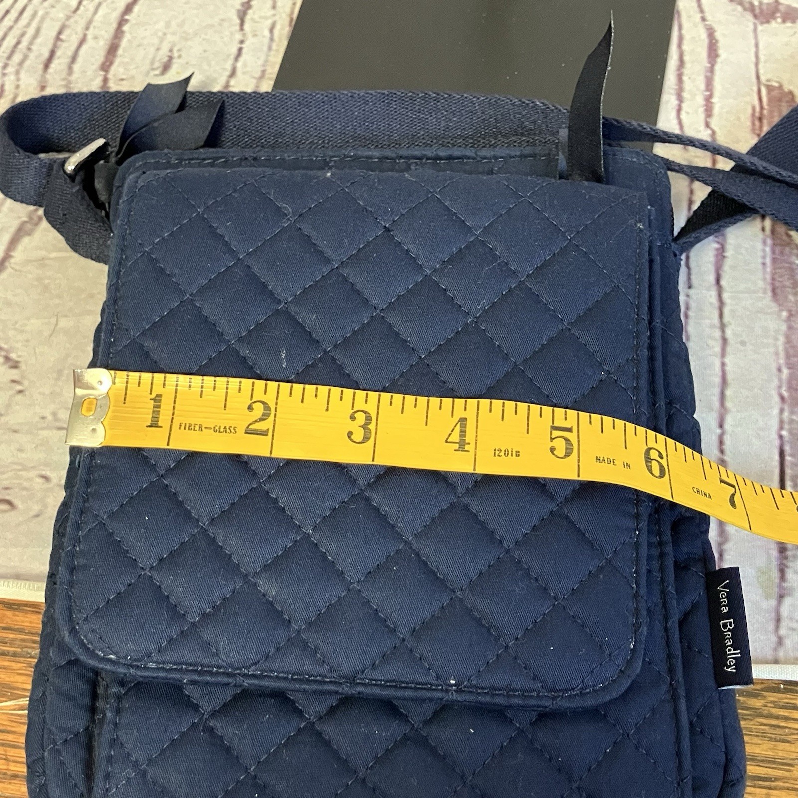 Vera Bradley Solid Diamond Stitched AIO Crossbody Performance Twill Navy Blue
