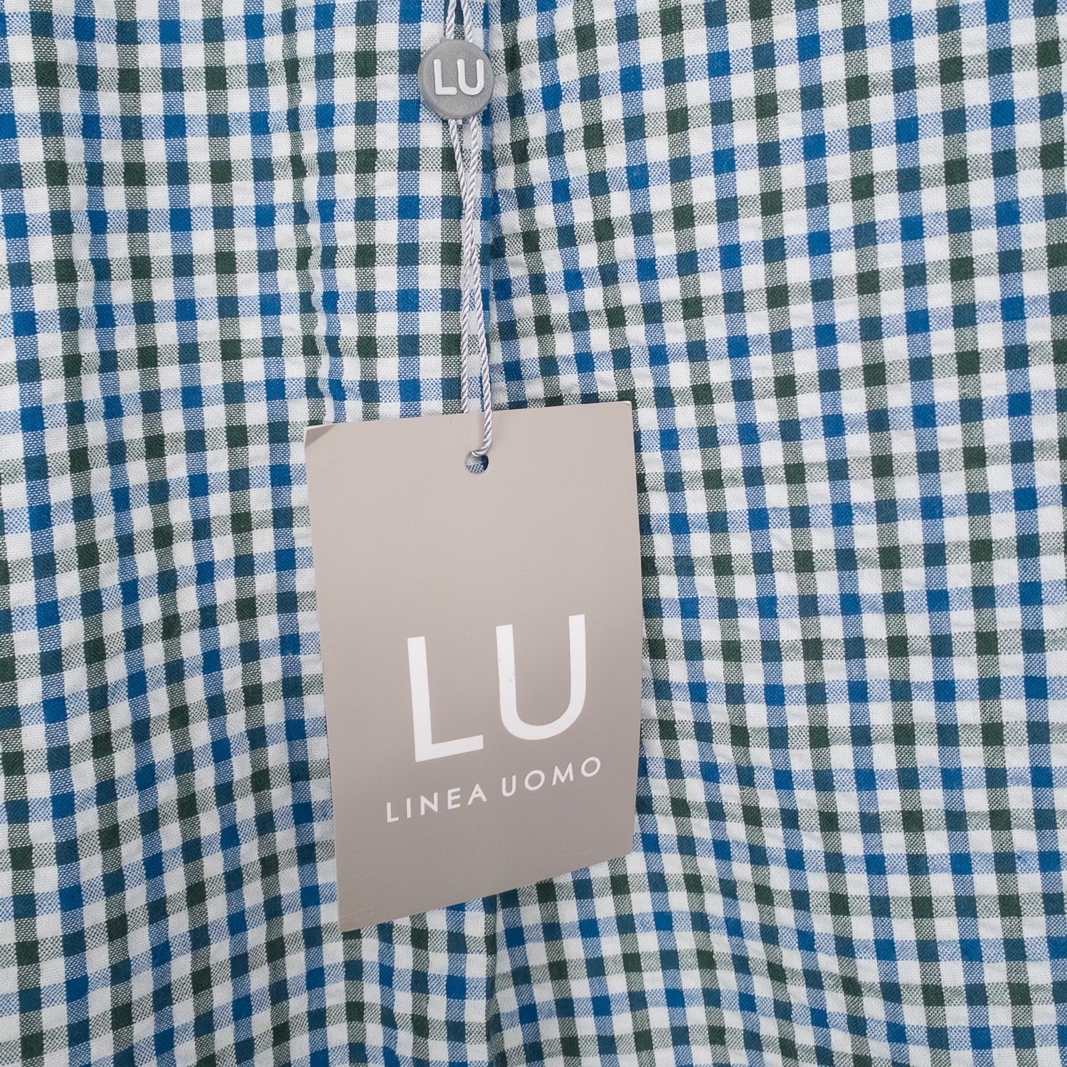 LINEA UOMO Mens Relaxed Straight Fit Seersucker Green Combo Gingham Pants 36X32