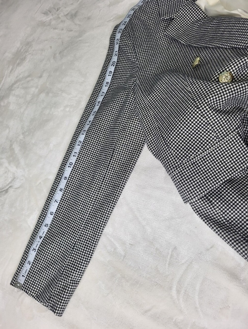 Free Assembly Double-Breasted Houndstooth Blazer – Black & White Size Large