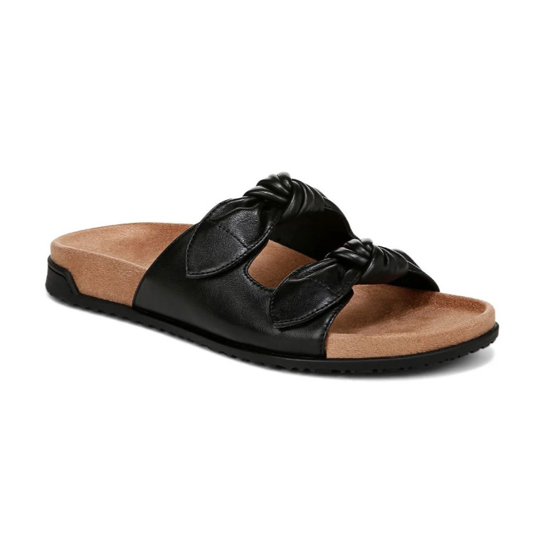 Vionic’s Elara Slide Sandal, Black Leather