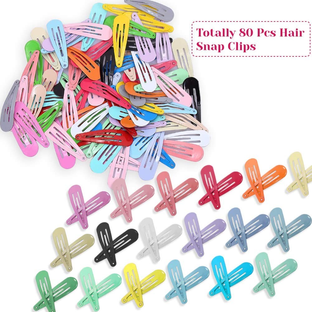 Charming 80-Piece Hair Clip Set – Assorted Colors, Ideal for Kids and Adults