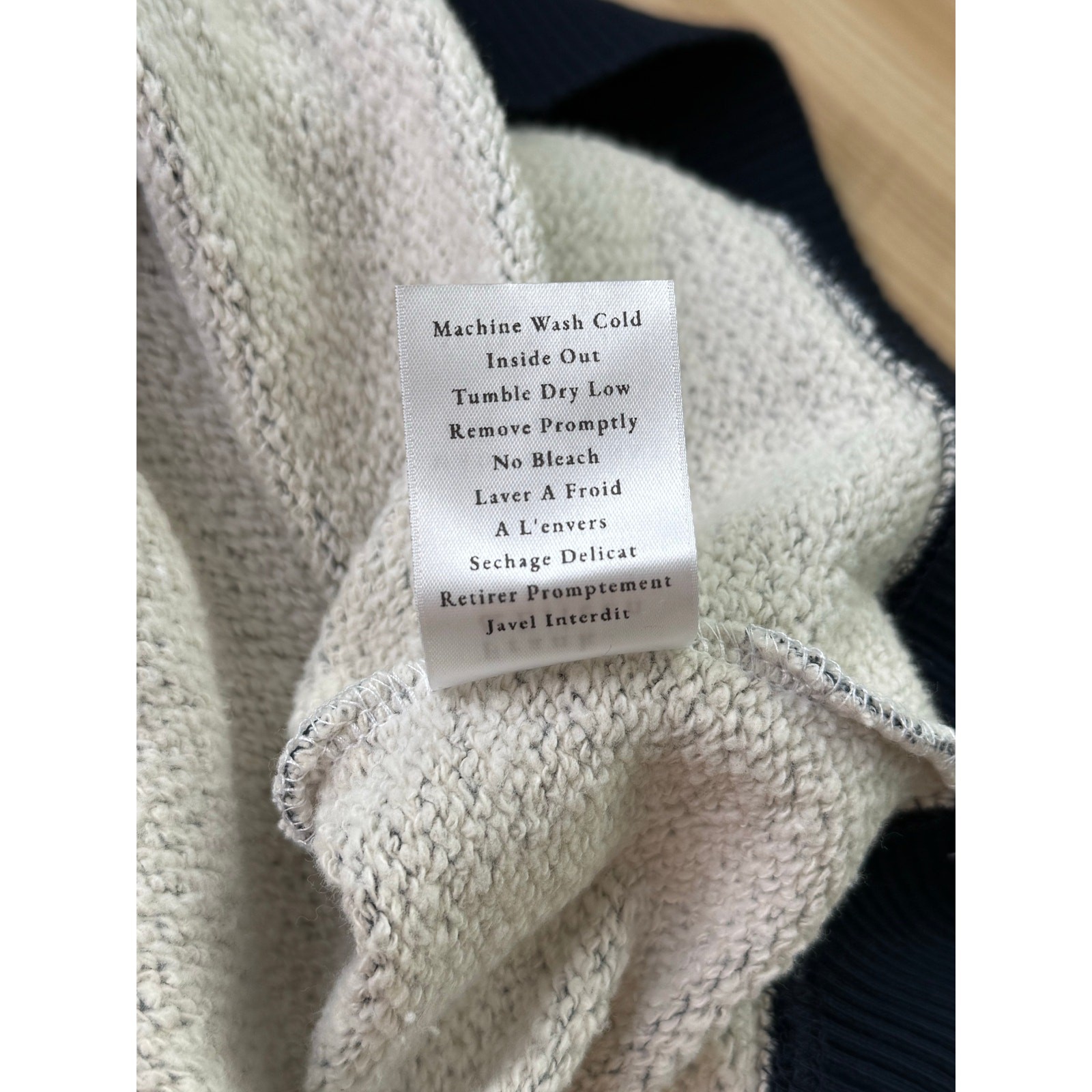 NWOT Frank & Eileen Ribbed Knit Cozy Pullover Sweatshirt Navy White Stripe Large