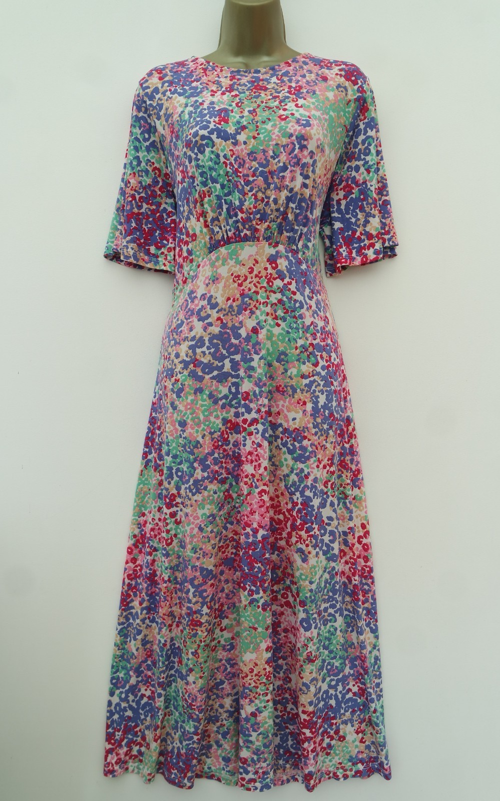 ET VOUS MATALAN FLORAL MIDI STRETCH TEA DRESS SIZE 18
