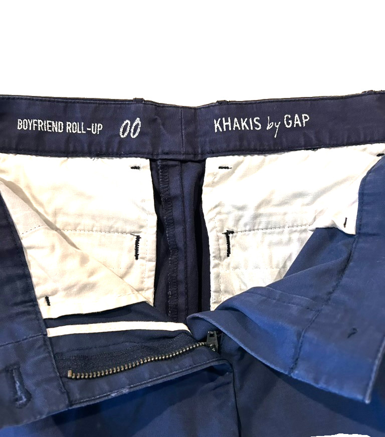 Gap Khaki Women’s Size 00 “Boyfriend Roll-Up” Chino Short Pants – Navy Blue