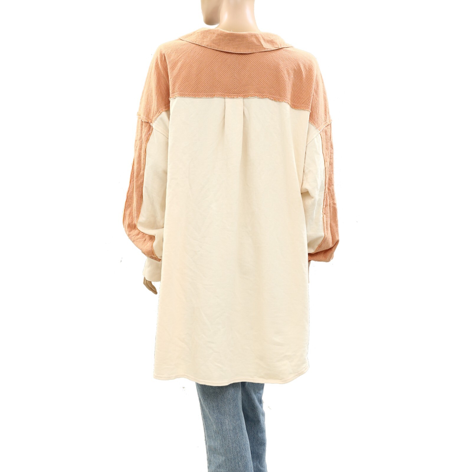 Free People Madeleine Sweatshirt Pullover Top Striped Oversized Slouchy L 271299