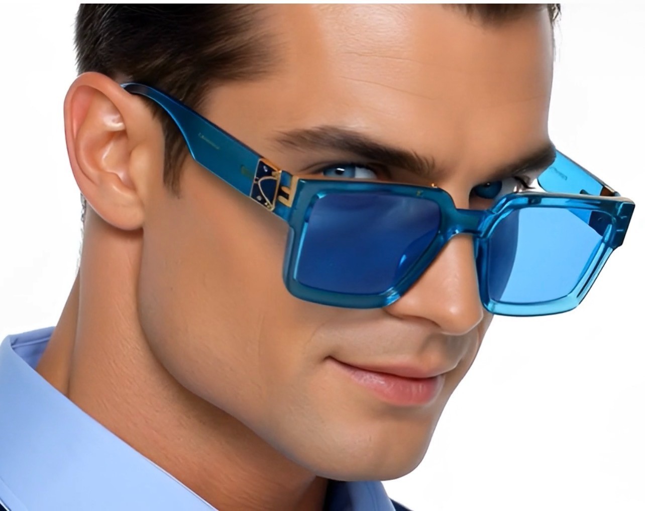 MEN OVERSIZED THICK SHADES SQUARE SUNGLASSES RETRO DESIGNER FASHION CLASSY 2023