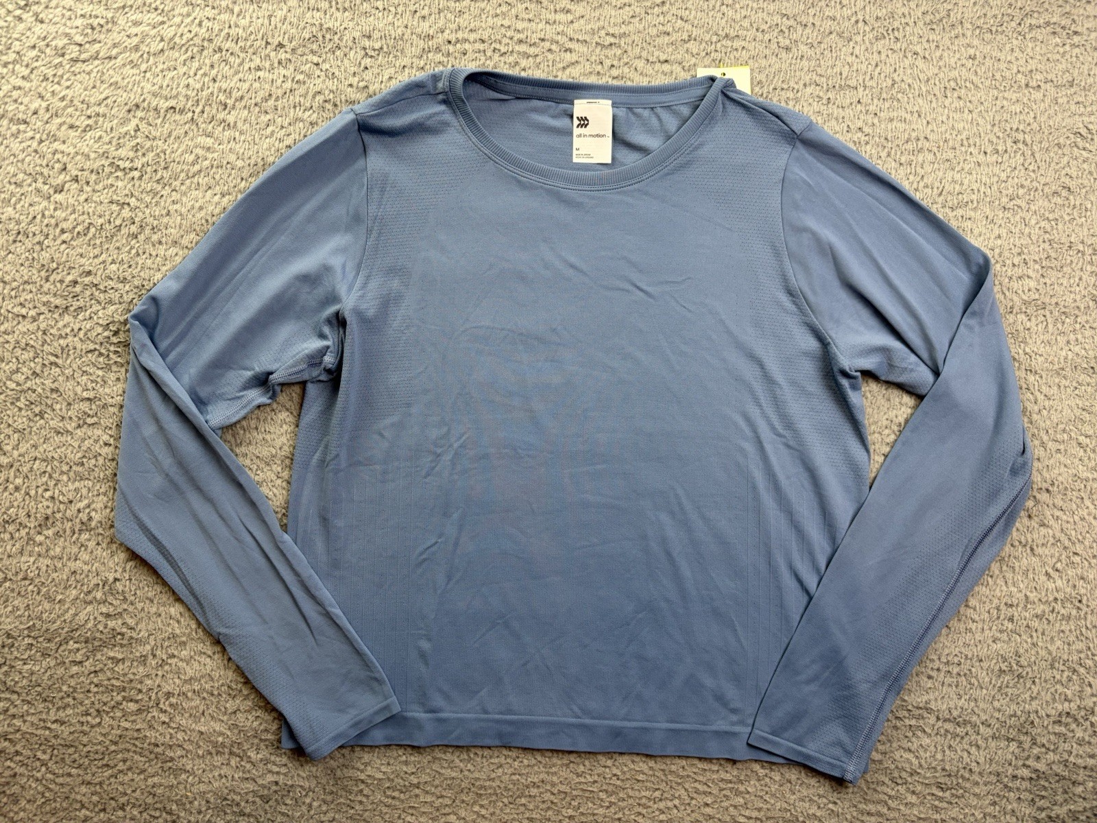 All in Motion Womens Medium Slate Blue Seamless Long Sleeve Top