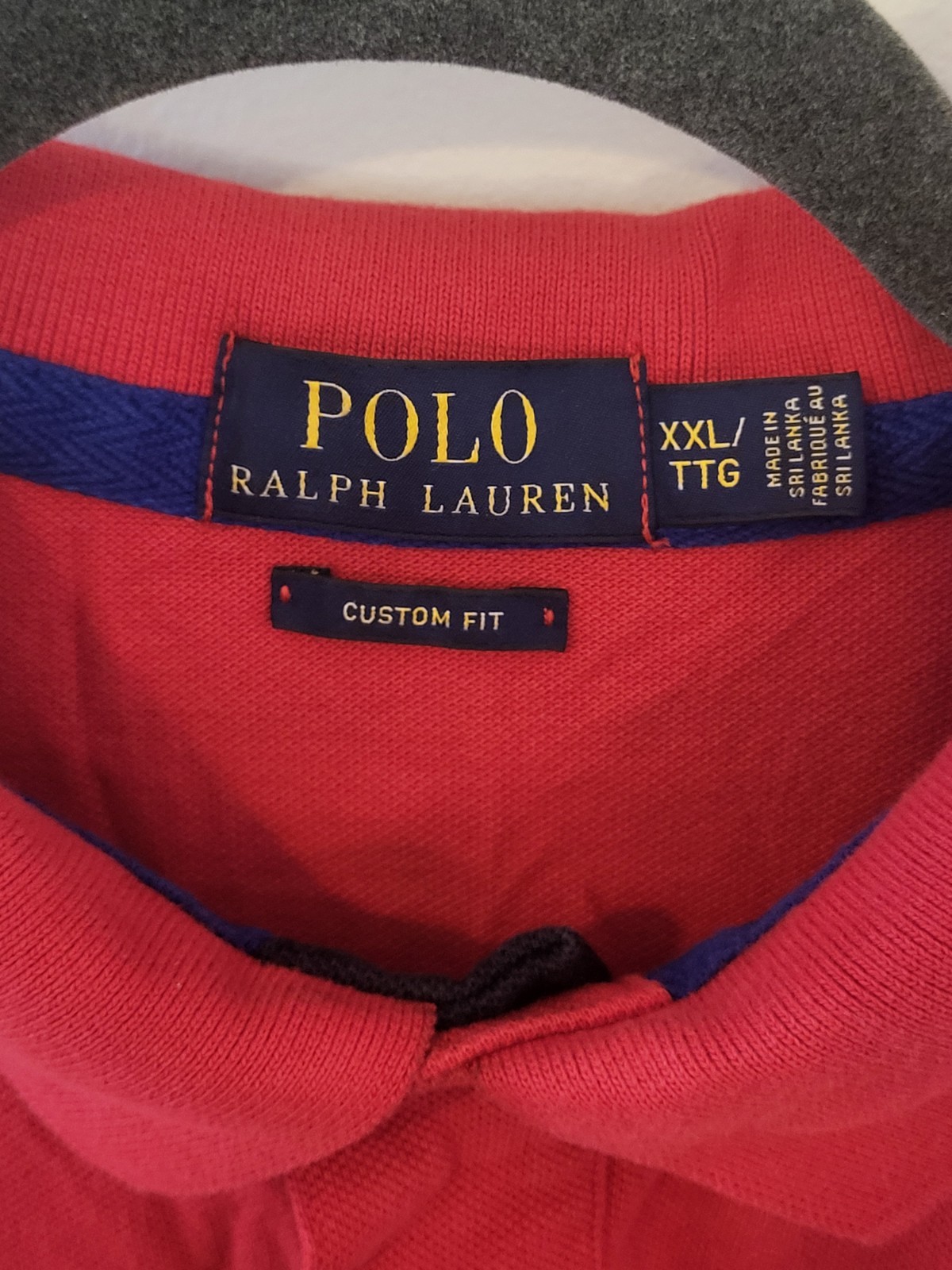 Polo Ralph Lauren Big Pony Polo Shirt Mens XXL Red Blue Custom Fit Rugby