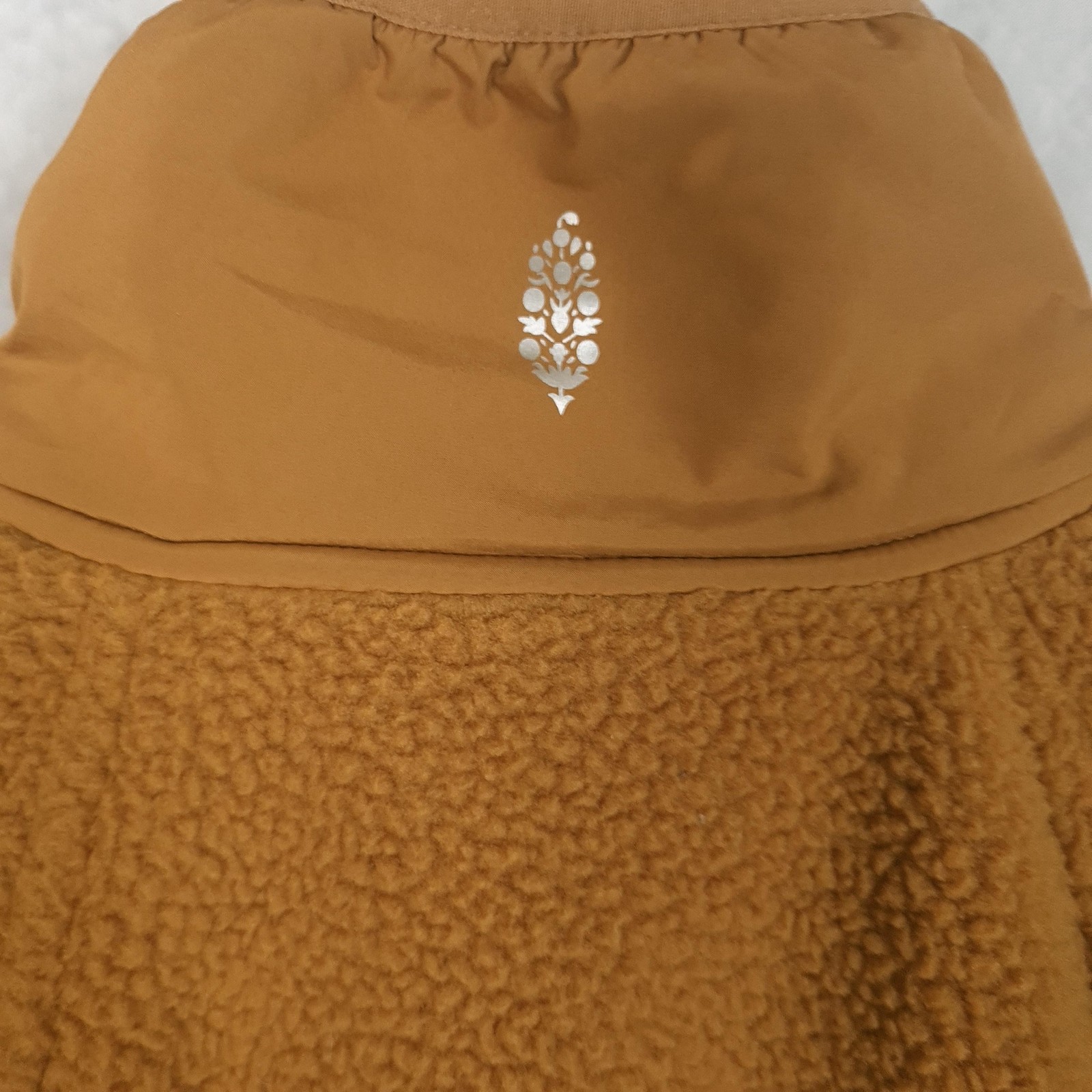FP Movement Jacket Womens XS Brown Fleece Snap Front Zip Pockets Oversized