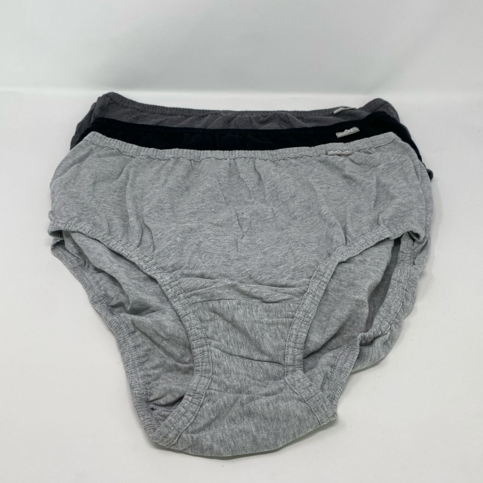 Jockey Elance Plus Briefs 3-Pack Grey/Charcoal/Black Size 8