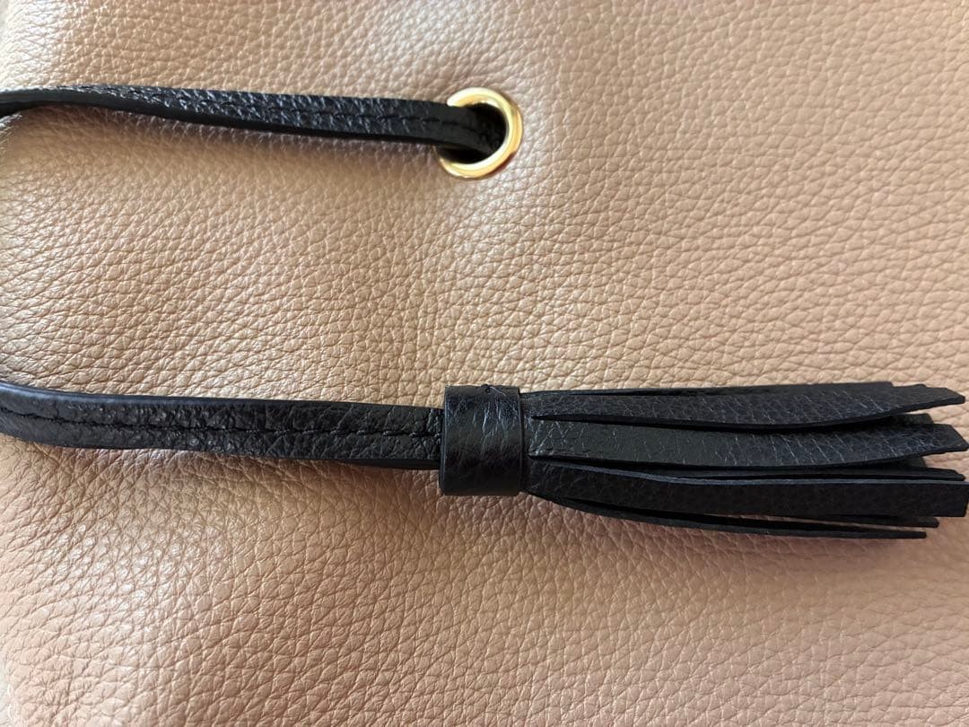 COACH Andy Tassel Drawstring Tote Bag Shoulder Leather from Japan