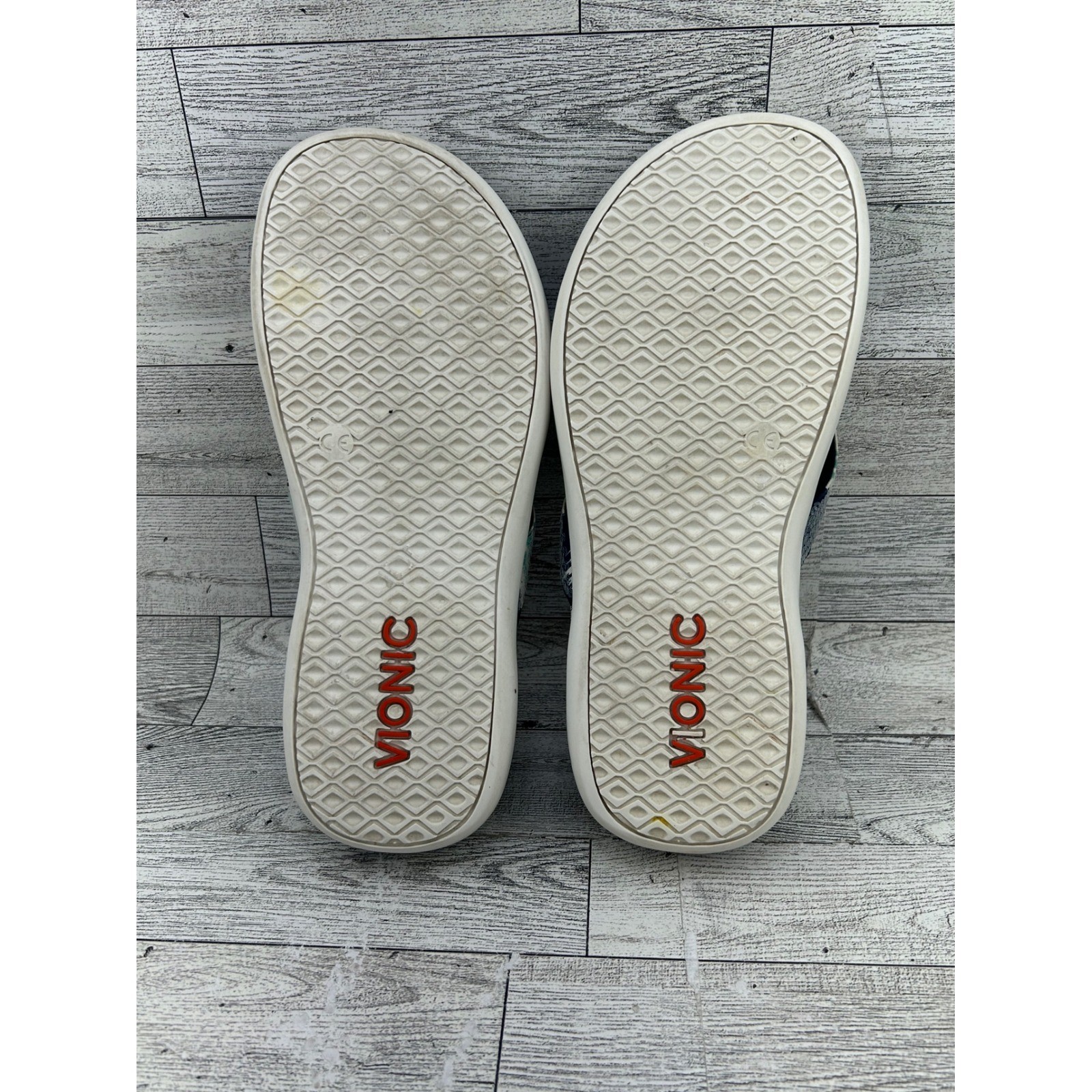 Vionic Tide Sequins Navy Blue Mint Orthotic Thong Sandals Women Size 6 44TIDESQ
