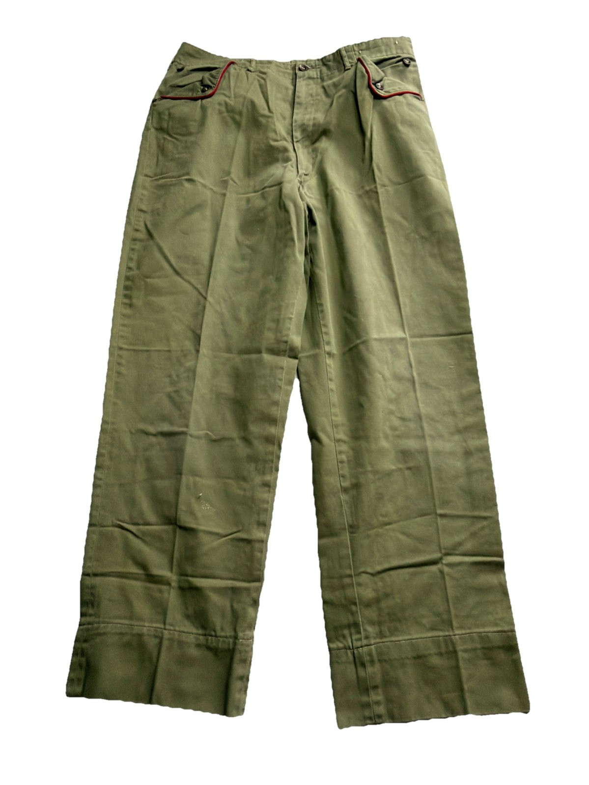 Vintage Boy Scout pants mens 32X28 green 50s talon uniform chino outdoors
