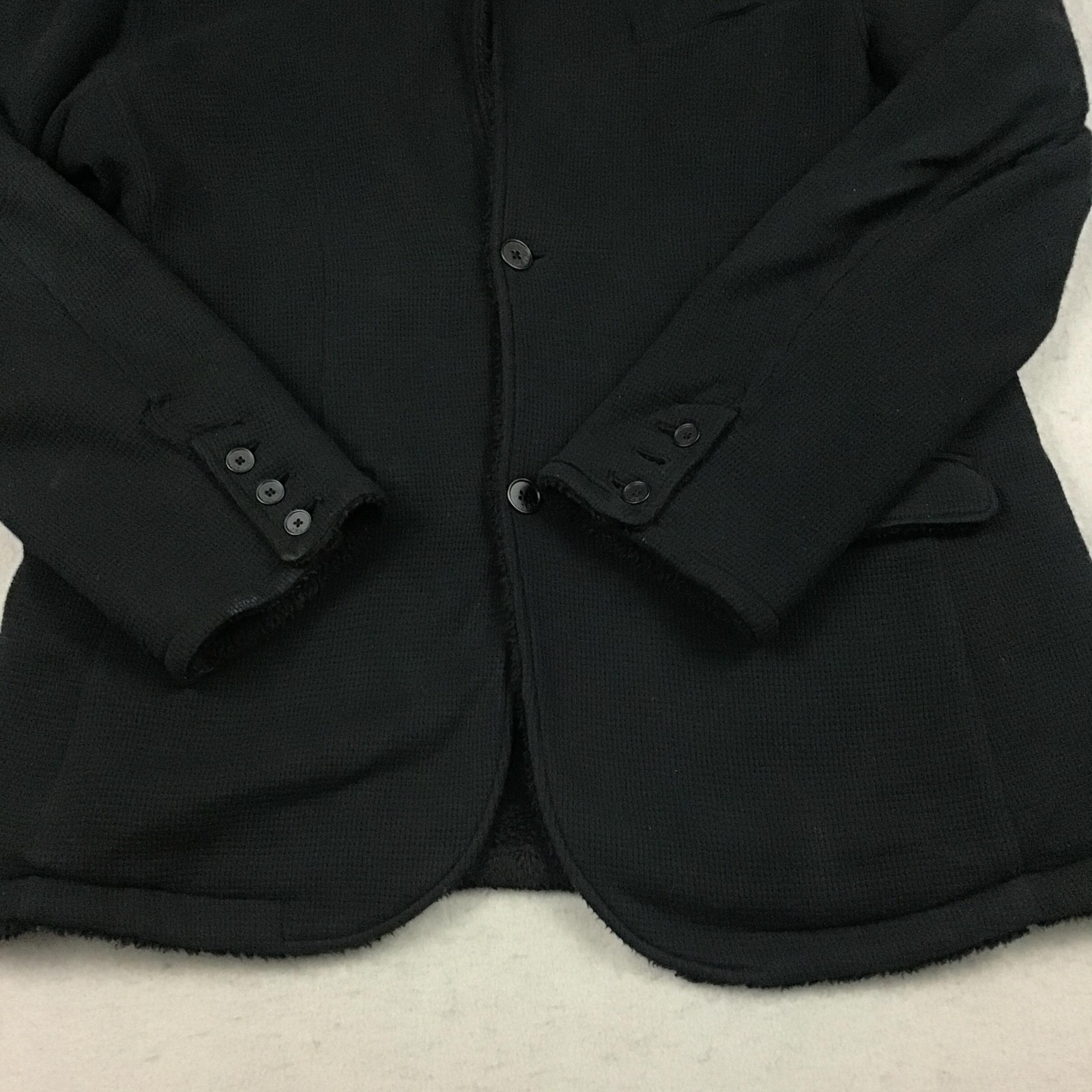 John Varvatos Jacket Men Large Black Military Lined Faux Fur Button Up Coat L